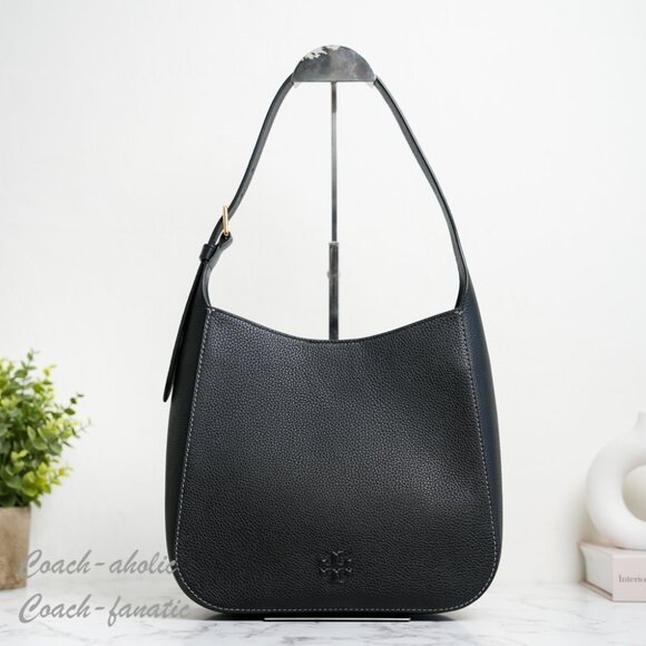 NWT Tory Burch Thea Large Bucket Bag Leather Shoulder Bag in Black - Picture 1 of 8